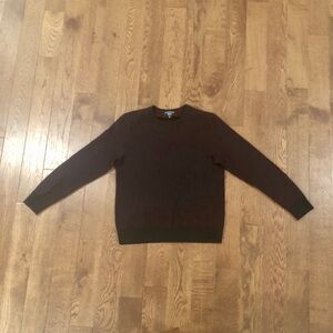 Men's Extra Fine Italian Marino Wool Maroon and Black Sweater